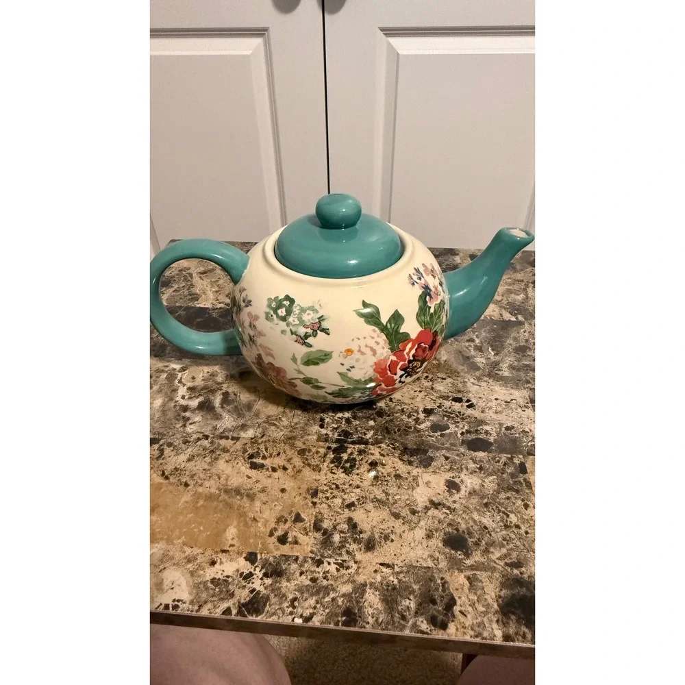 Pioneer Woman Flea Market Country Garden Stoneware Teapot Floral With Lid